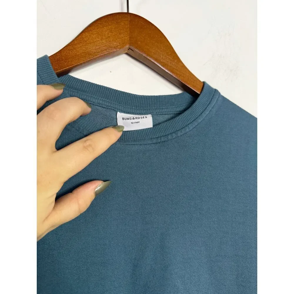 Bums & Roses Kids Crewneck Size 12-14 ￼fabric content shown in picture